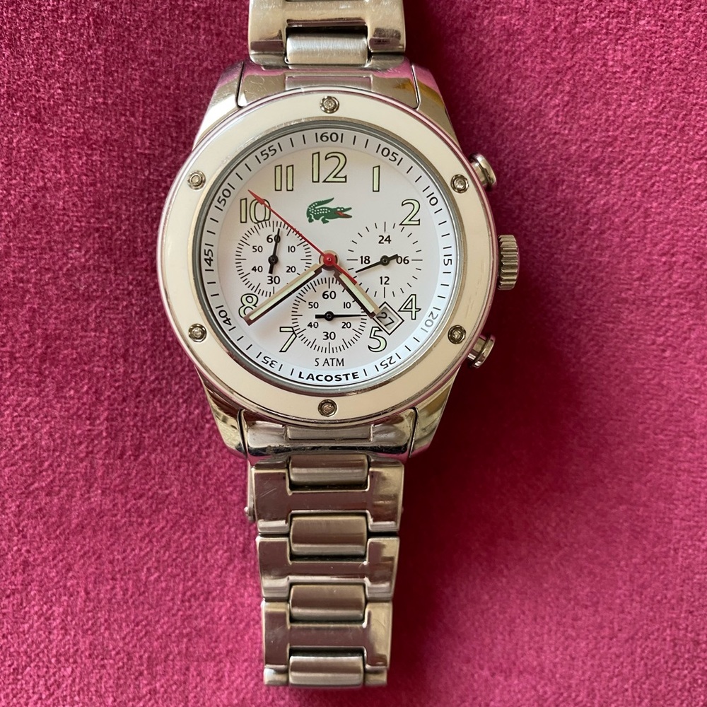 LACOSTE Stainless Steel watch w Diamond Bezel